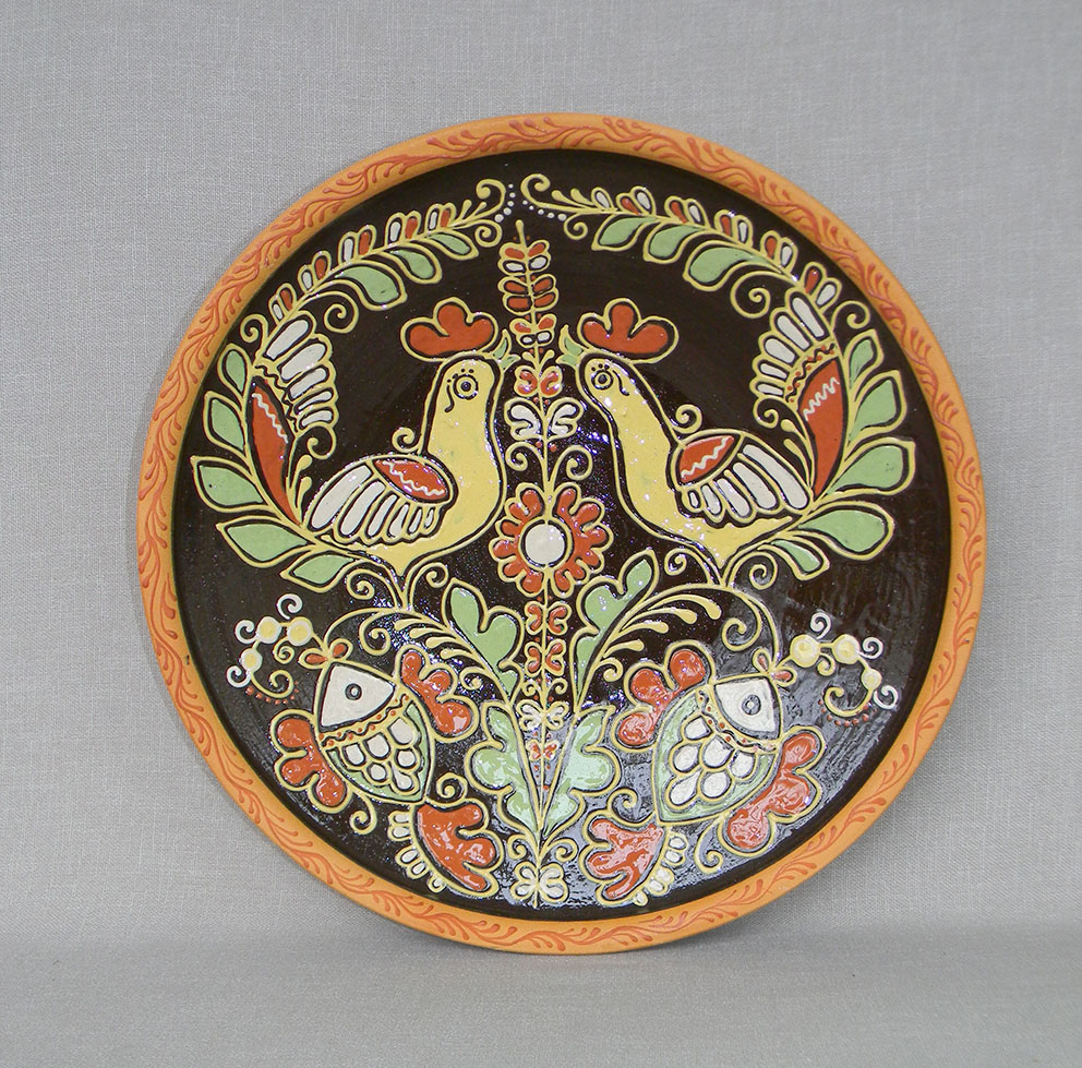 Декоративна таріль. 2015. Глина, розпис, поливи